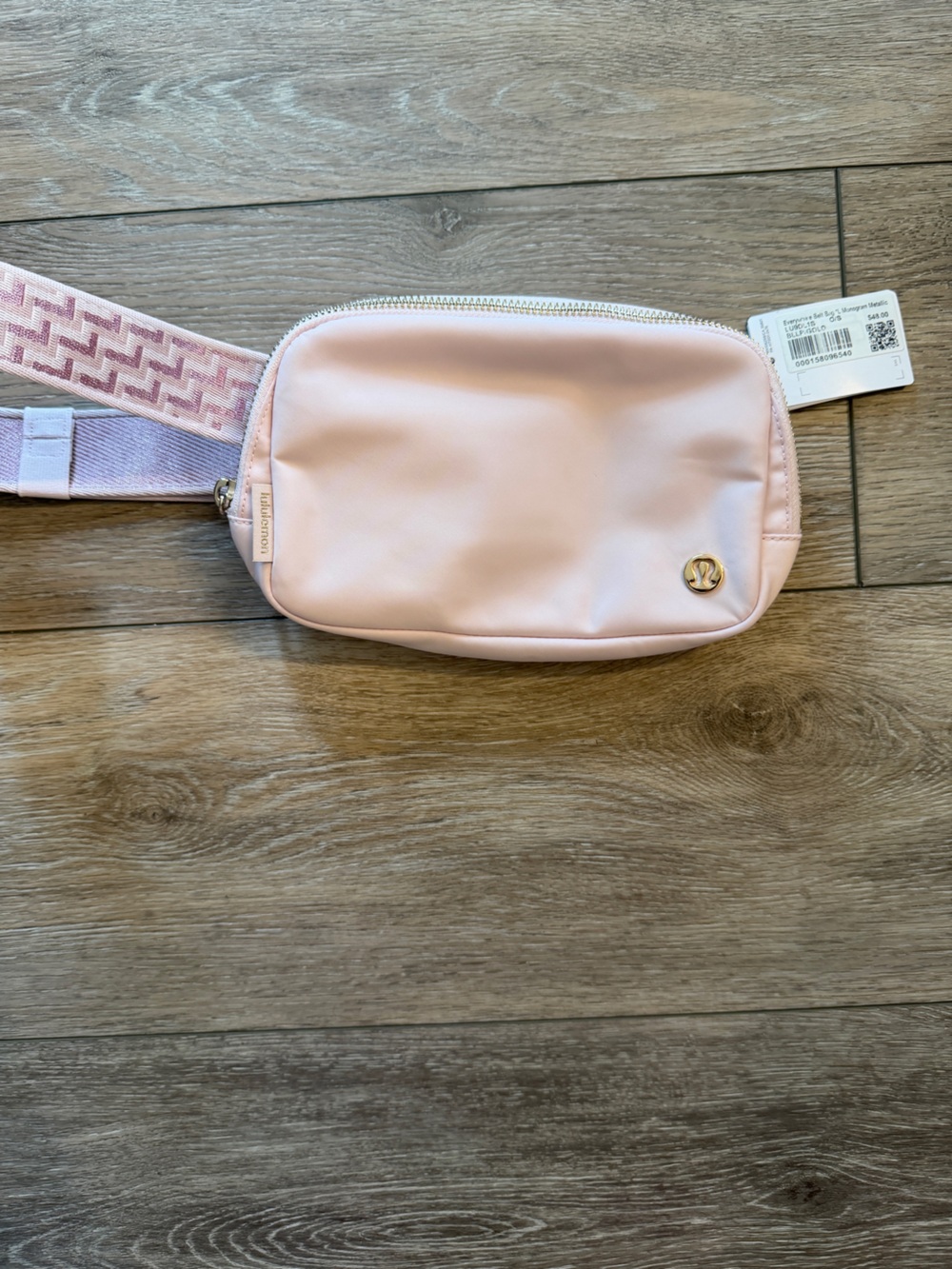 lululemon athletica Ballet Pink Everywhere Belt Bag with L Monogram-Metallic